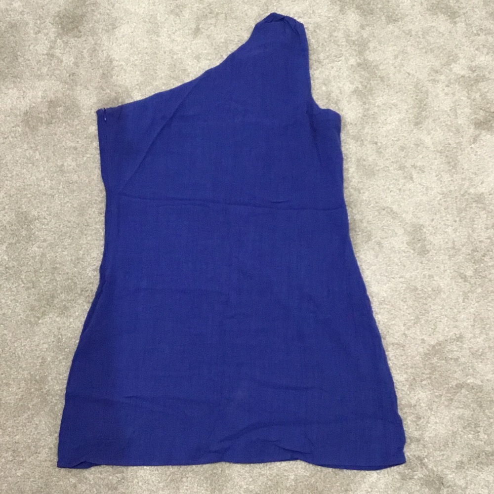 SHEIN One-Shoulder Cobalt Blue Mini Dress